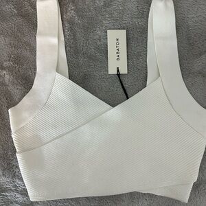 white ribbed crop top Babaton brand from Artizia size XS